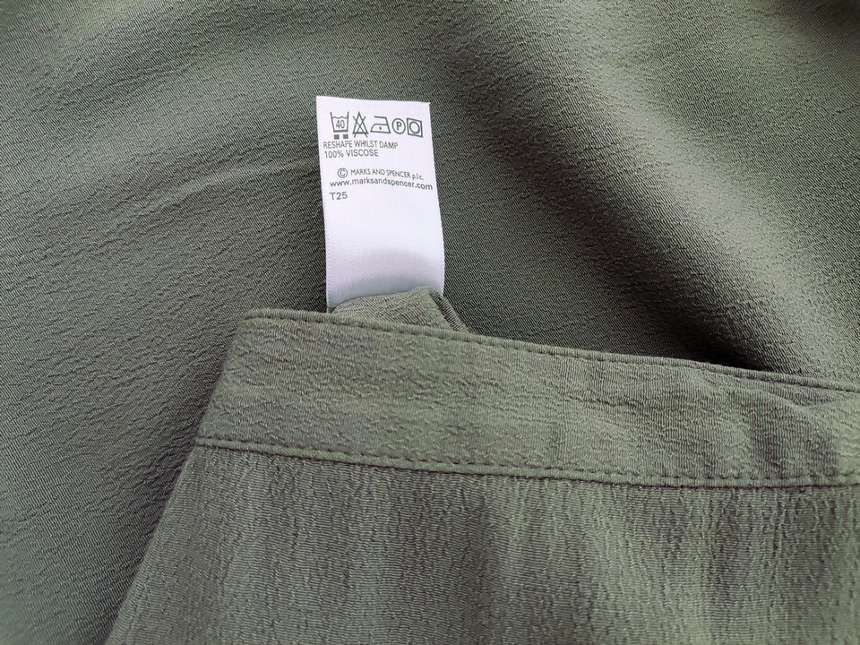 Marks&spencer Rozmiar 16 (44) Kolor Khaki Spodnie Eleganckie Materiał Wiskoza 100%