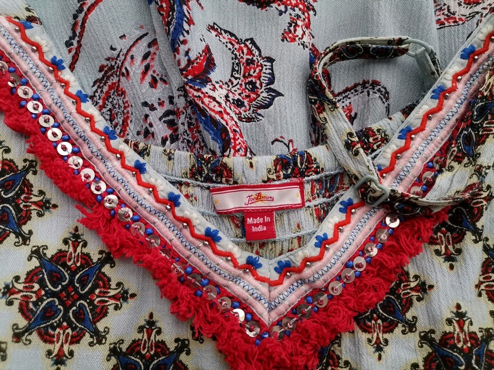 Joe Browns Rozmiar 20 (48) Kolor Niebieski Paisley W serek Tunika Bluzka Bezrękawnik Materiał Wiskoza 100%