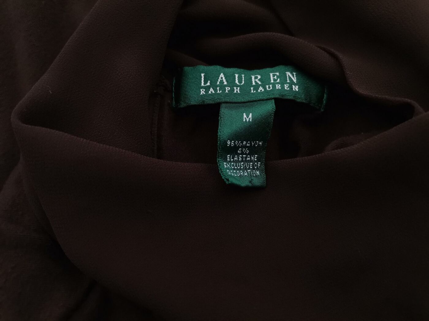 Lauren ralph lauren Rozmiar M Kolor Brązowy High Neck Bluzka Bezrękawnik Materiał Rayon