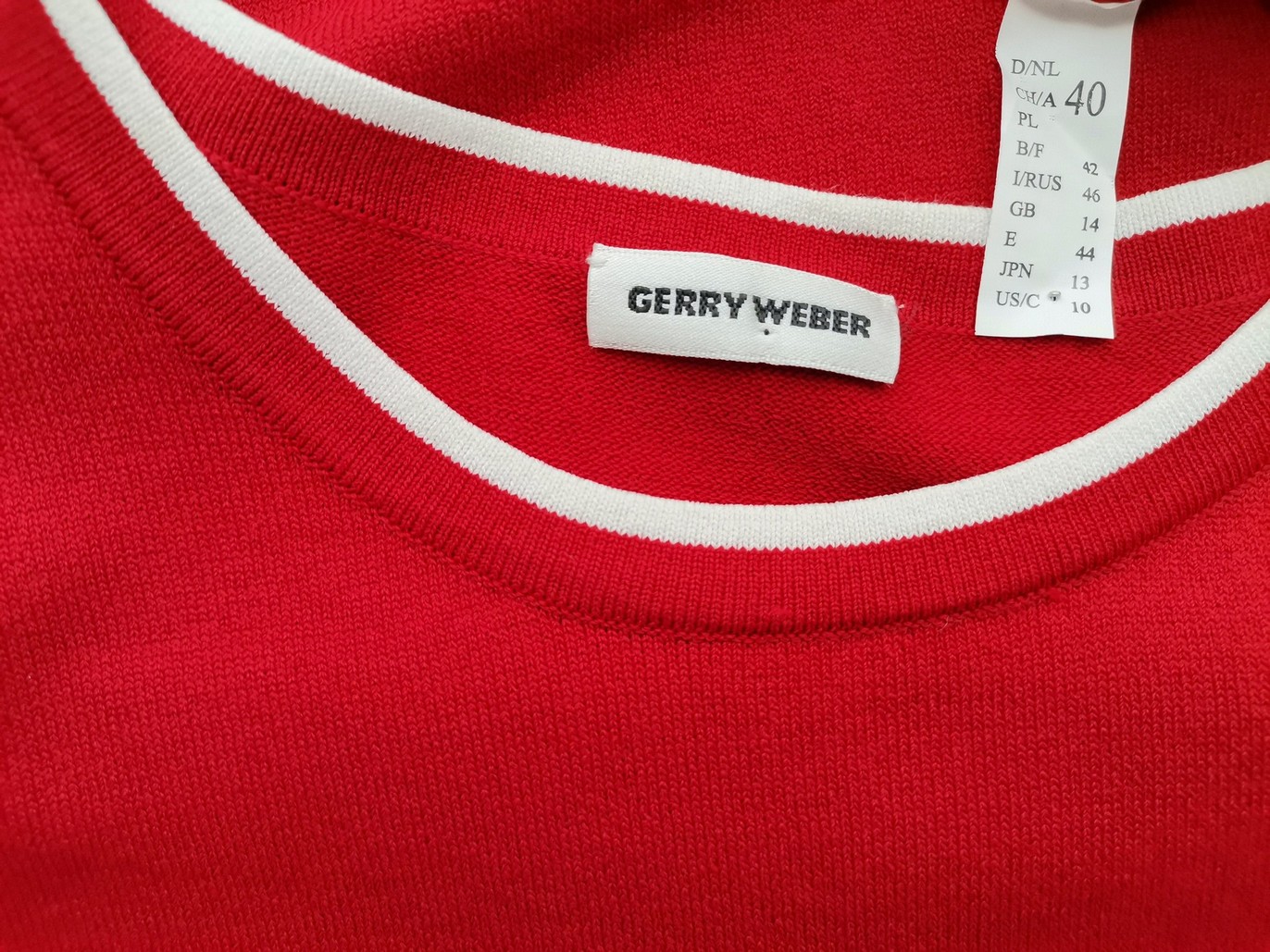 Gerry weber Rozmiar 40 Kolor Czerwony Okrągły dekolt Bluzka Bezrękawnik Materiał Wiskoza