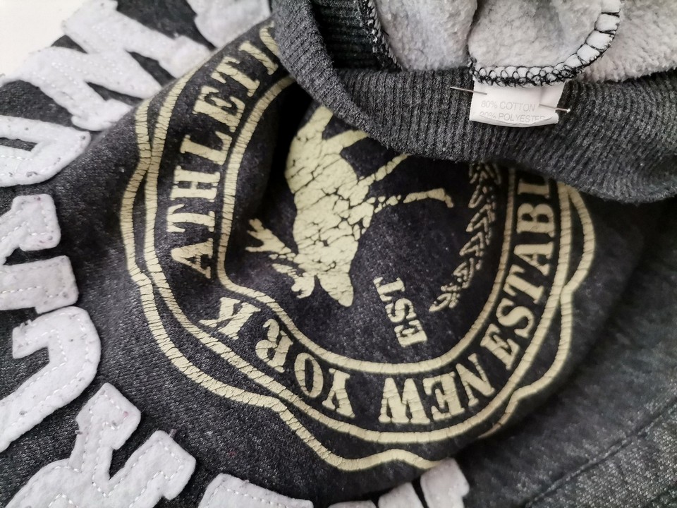 ABERCROMBIE & FITCH Rozmiar M Kolor Szary Bluza z kapturem Długi rękaw Materiał Bawełna