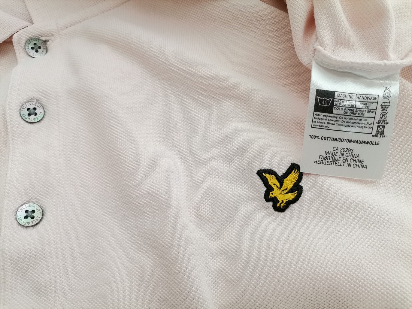 Lyle & Scott Rozmiar XXL Kolor Różowy Kołnierz Męska Koszula Polo Krótki rękaw Materiał Bawełna 100%