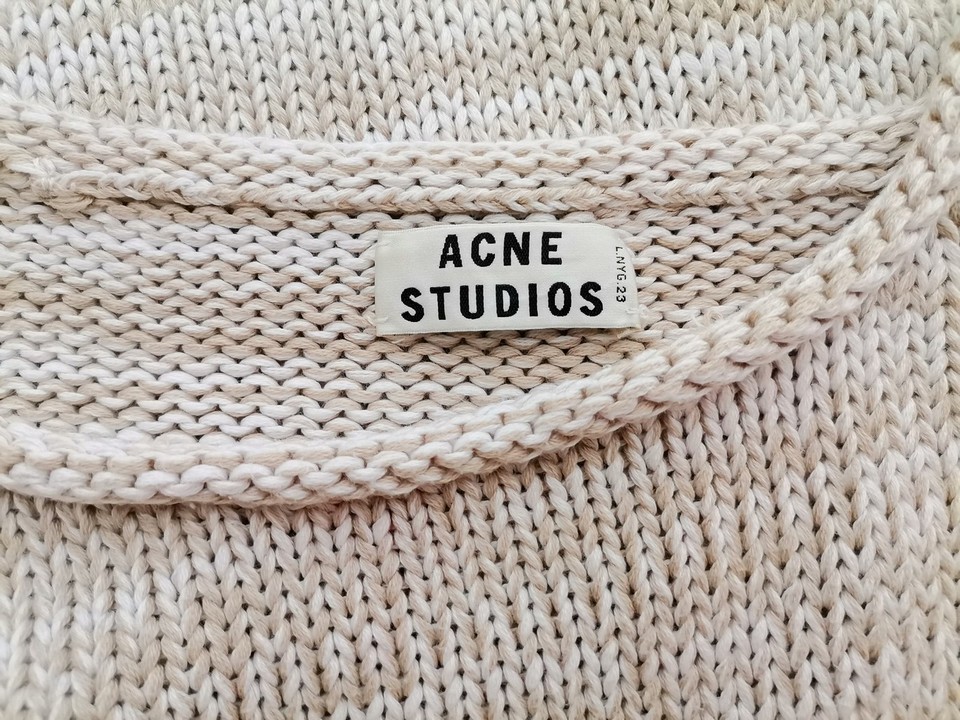 ACNE Studios Rozmiar S Kolor Kremowy Męski Sweter Długi rękaw Materiał Bawełna 100%