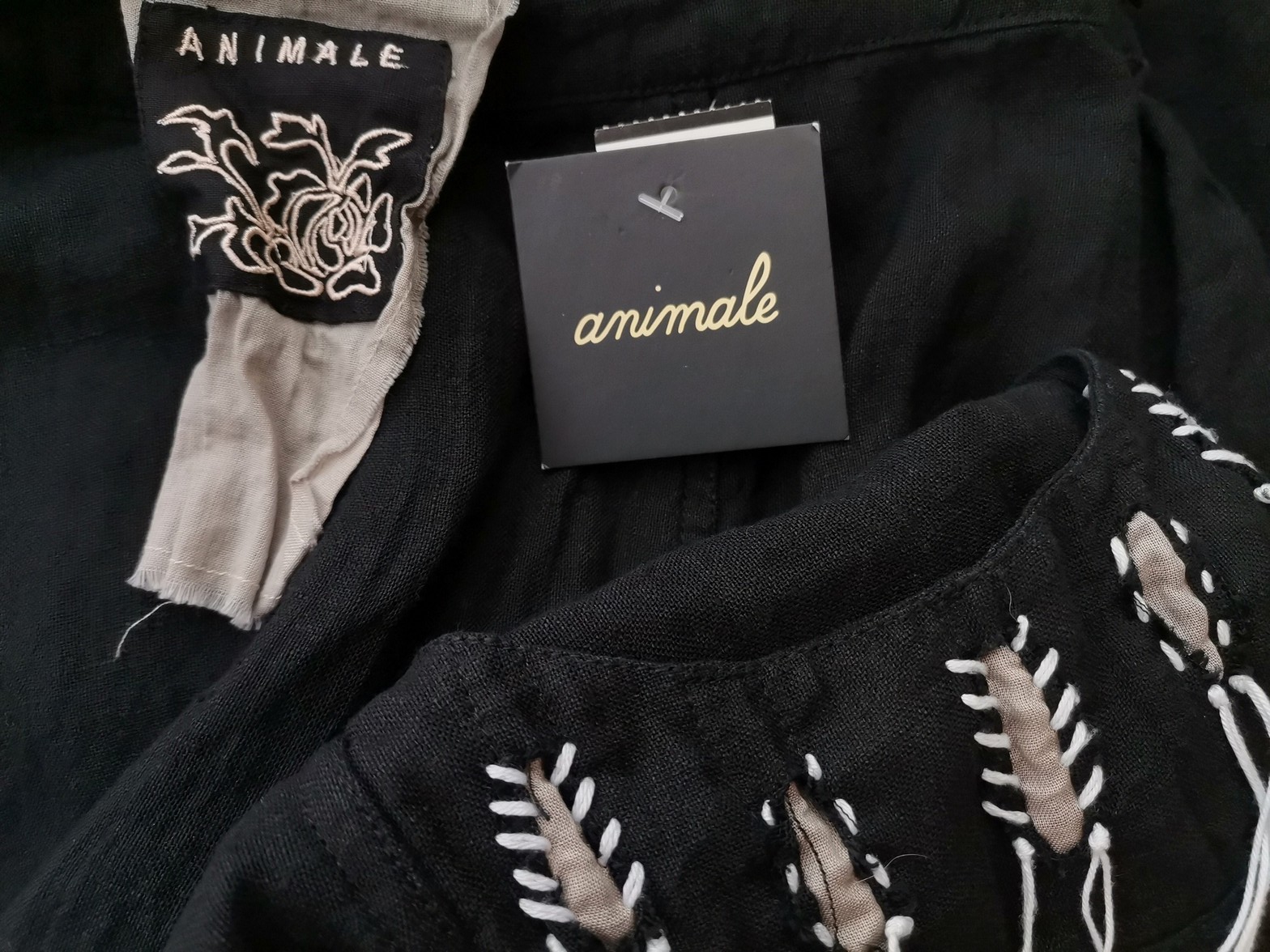 ANIMALE Rozmiar 38 Kolor Czarny Spodnie Casual Materiał Len