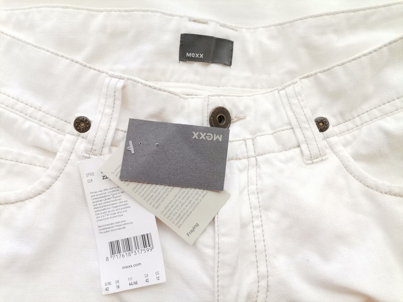 Mexx Rozmiar 42 Kolor Biały Spodnie Jeansy Materiał Bawełna 100%