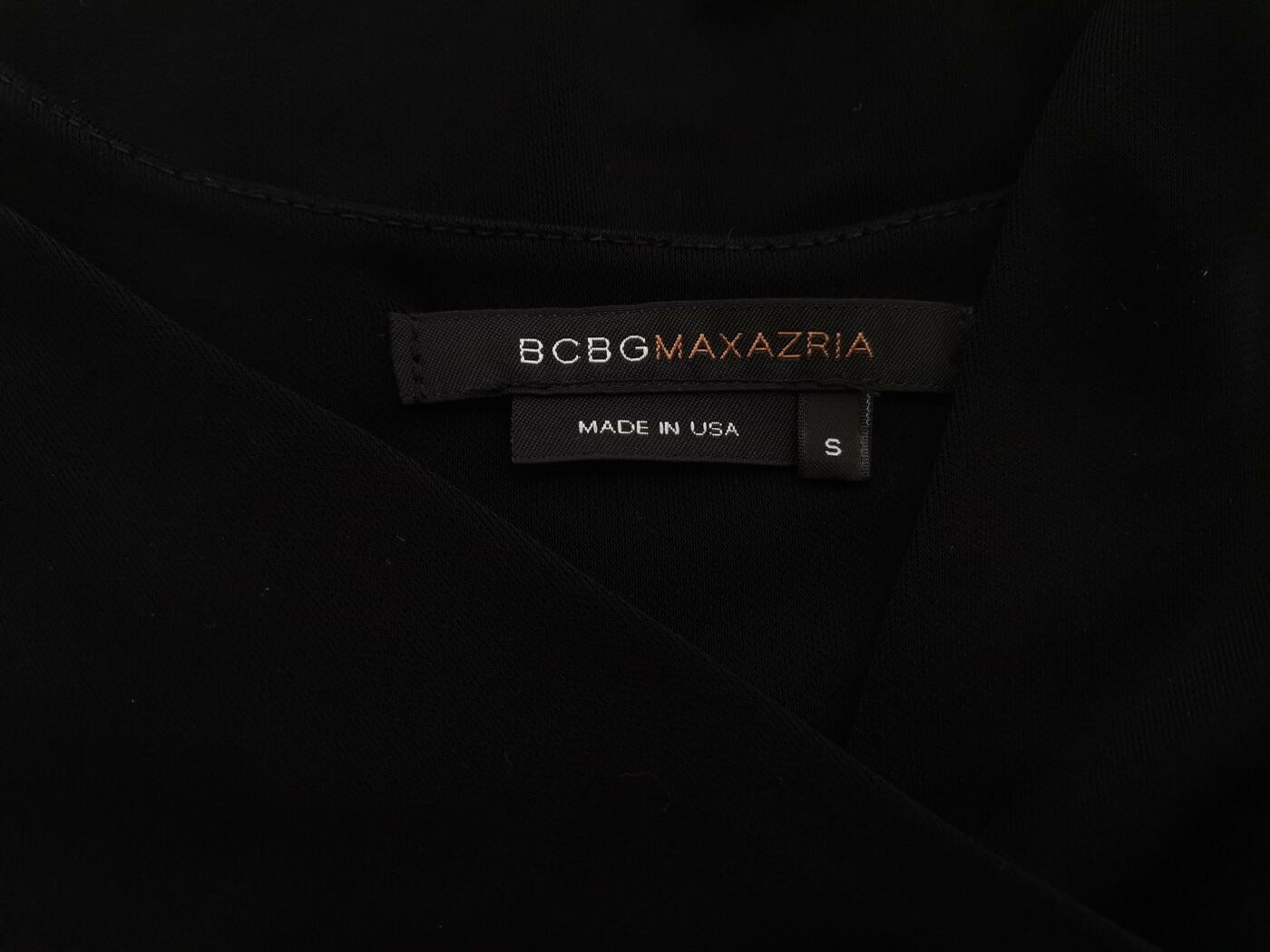 BCBG MAXAZRIA Rozmiar S Kolor Czarny W serek Sukienka Mini Rękaw 3/4 Krótka