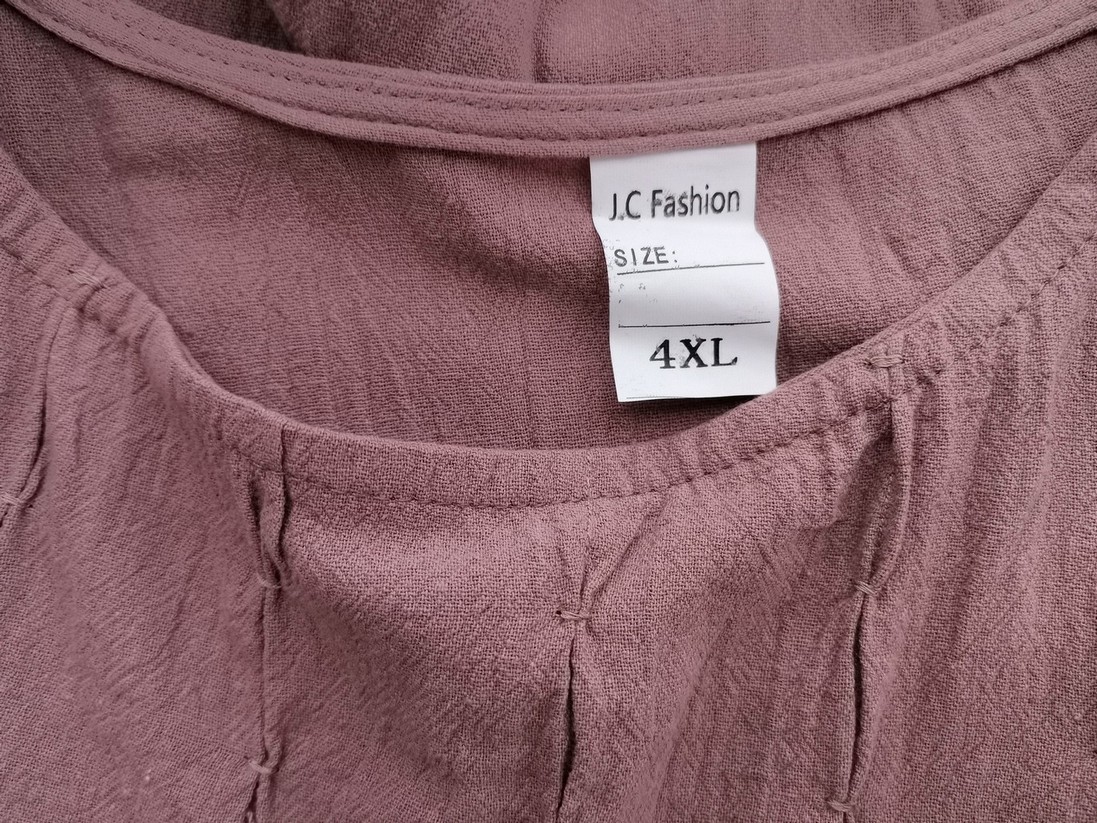 JC Fashion Rozmiar 4XL Kolor Fioletowy Okrągły dekolt Sukienka Prostokątna Krótki rękaw Do Kolan