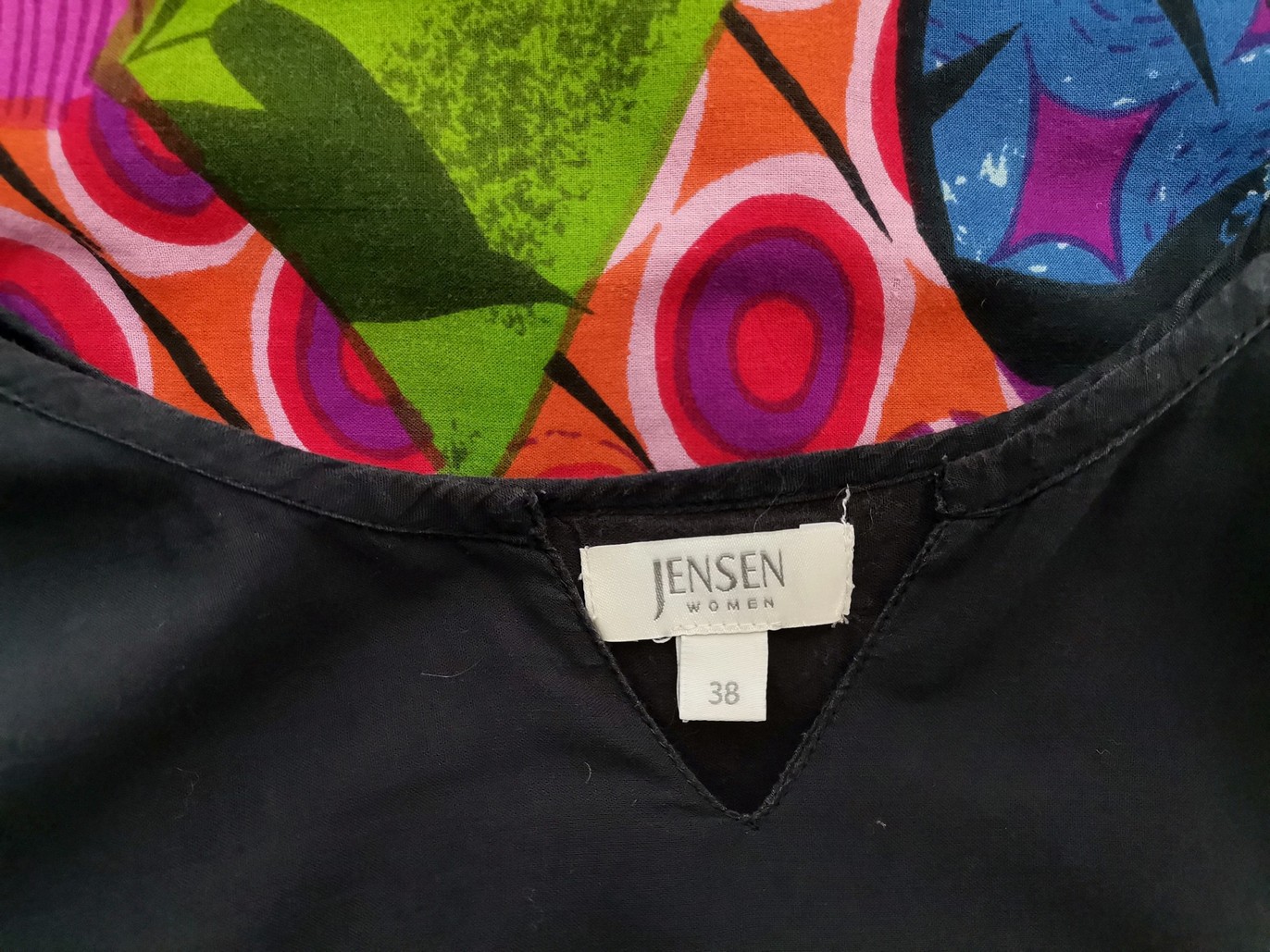 Jensen Rozmiar 38 Kolor Czarny Split Crew Neck Sukienka Prostokątna Bezrękawnik Midi Materiał Bawełna 100%