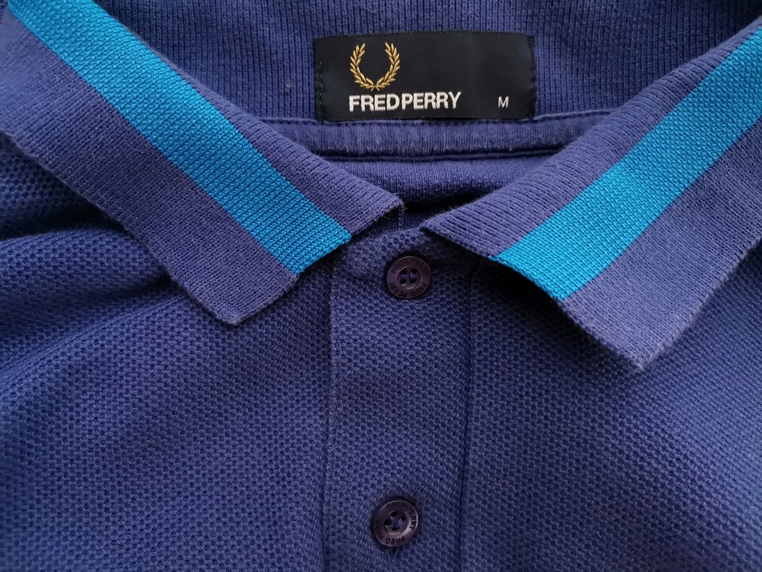 Fred Perry Rozmiar M Kolor Granatowy Kołnierz Męska Koszula Polo Krótki rękaw Materiał Bawełna 100%