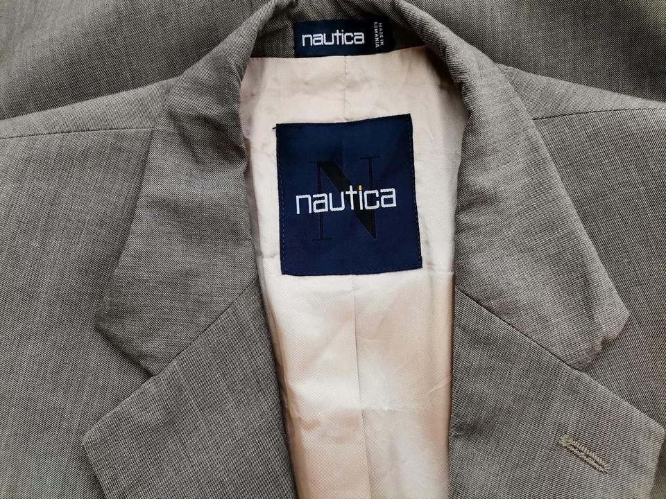 Nautica Rozmiar 44 (XL) Kolor Szary Męska Marynarka Długi rękaw Materiał Wełna 100%