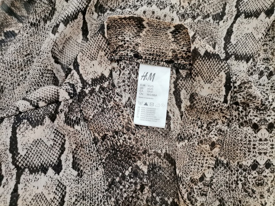 H&m Rozmiar XS Kolor Czarny W serek Długi Otwarty Kardigan Rękaw 3/4 Cienka dzianina