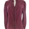 Laura ashley Rozmiar 14 (40) Kolor Purpurowy Grochy Split Crew Neck Bluzka Zapinana Długi rękaw Materiał Bawełna 100%