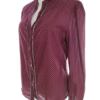 Laura ashley Rozmiar 14 (40) Kolor Purpurowy Grochy Split Crew Neck Bluzka Zapinana Długi rękaw Materiał Bawełna 100%