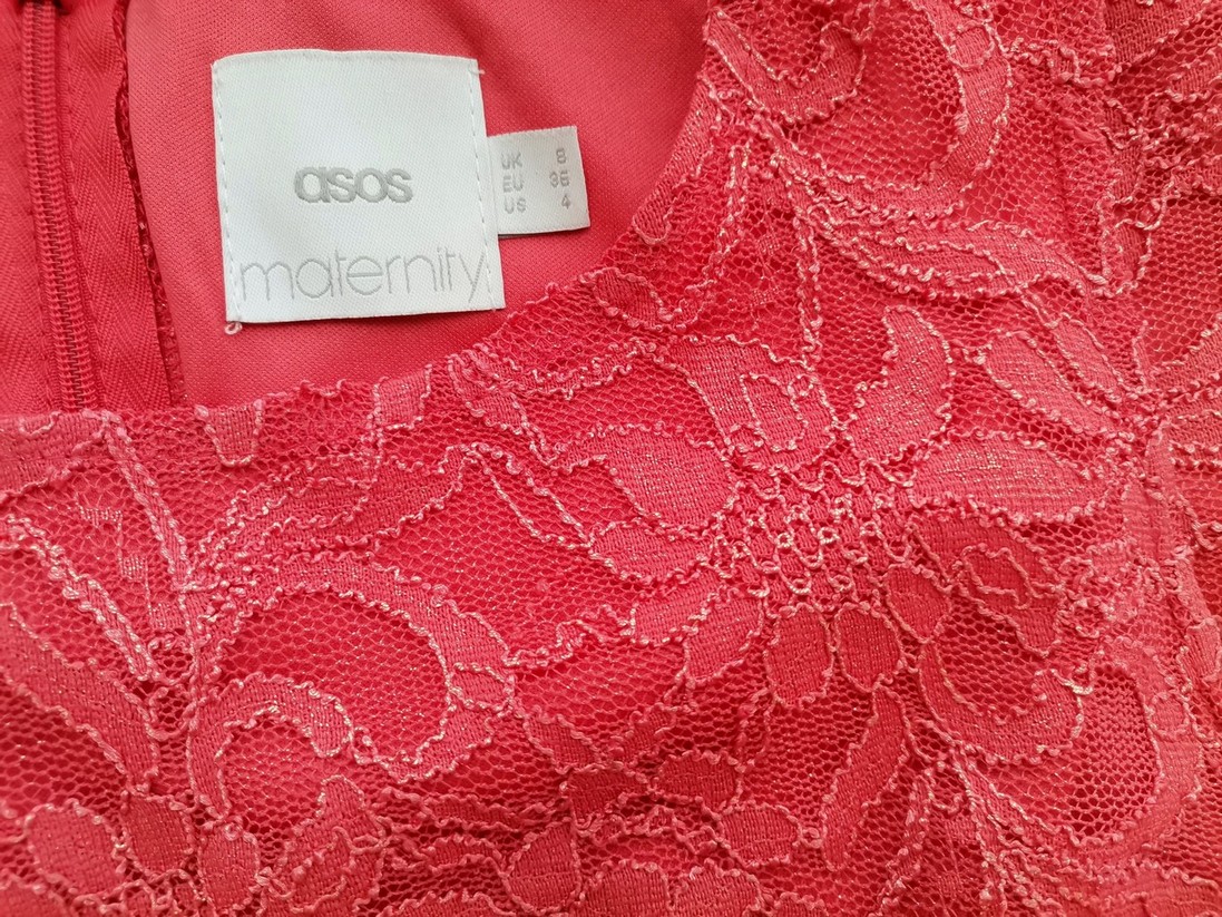 ASOS Rozmiar 8 (36) Kolor Różowy Okrągły dekolt Sukienka Maxi Bezrękawnik Długa