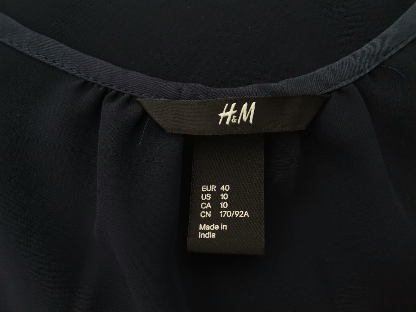 H&m Rozmiar 40 Kolor Granatowy Okrągły dekolt Bluzka Bezrękawnik