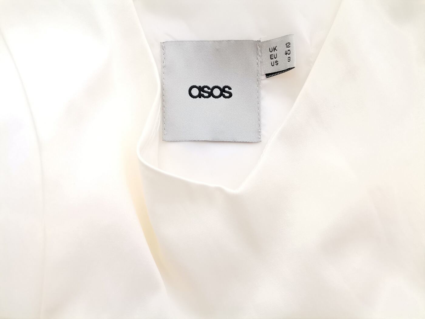 ASOS Rozmiar 12 (40) Kolor Perłowy W serek Bluzka Peplum Bezrękawnik Materiał Bawełna