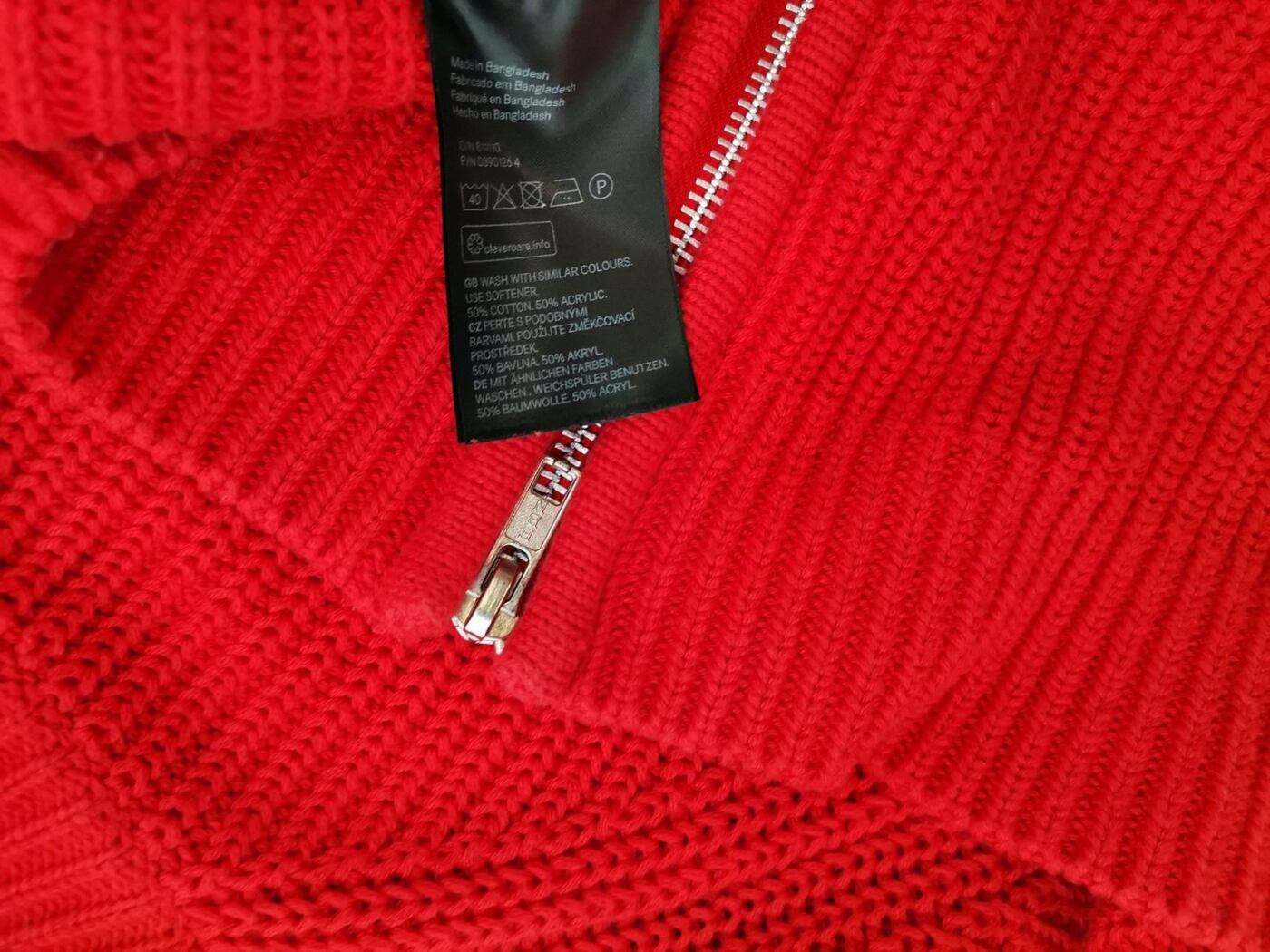 H&m Rozmiar M Kolor Czerwony Crew Neck Sweter Długi rękaw Materiał Bawełna Gruba dzianina