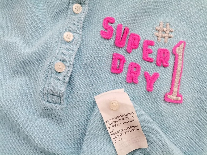 Superdry Rozmiar L Kolor Niebieski Kołnierz Koszulka Polo Krótki rękaw Materiał Bawełna 100%