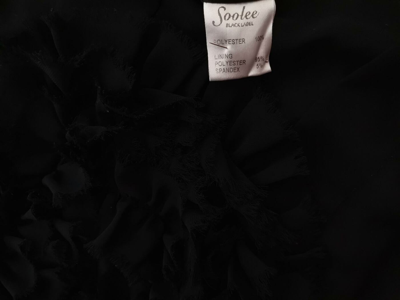 Soolee Black Label Rozmiar 34/36 Keyhole Crew Neck Sukienka Mini Bezrękawnik Krótka