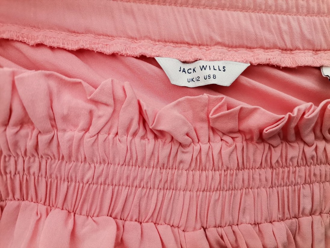 Jack Wills Rozmiar 12 (40) Kolor Różowy Odkryte Ramiona Bluzka Krótki rękaw Materiał Wiskoza 100%