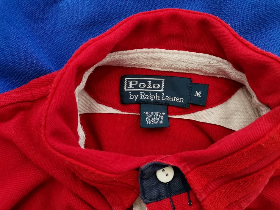 Polo Ralph Lauren Rozmiar M Kolor Czerwony Kołnierz Męska Koszula Polo Krótki rękaw Materiał Bawełna 100%