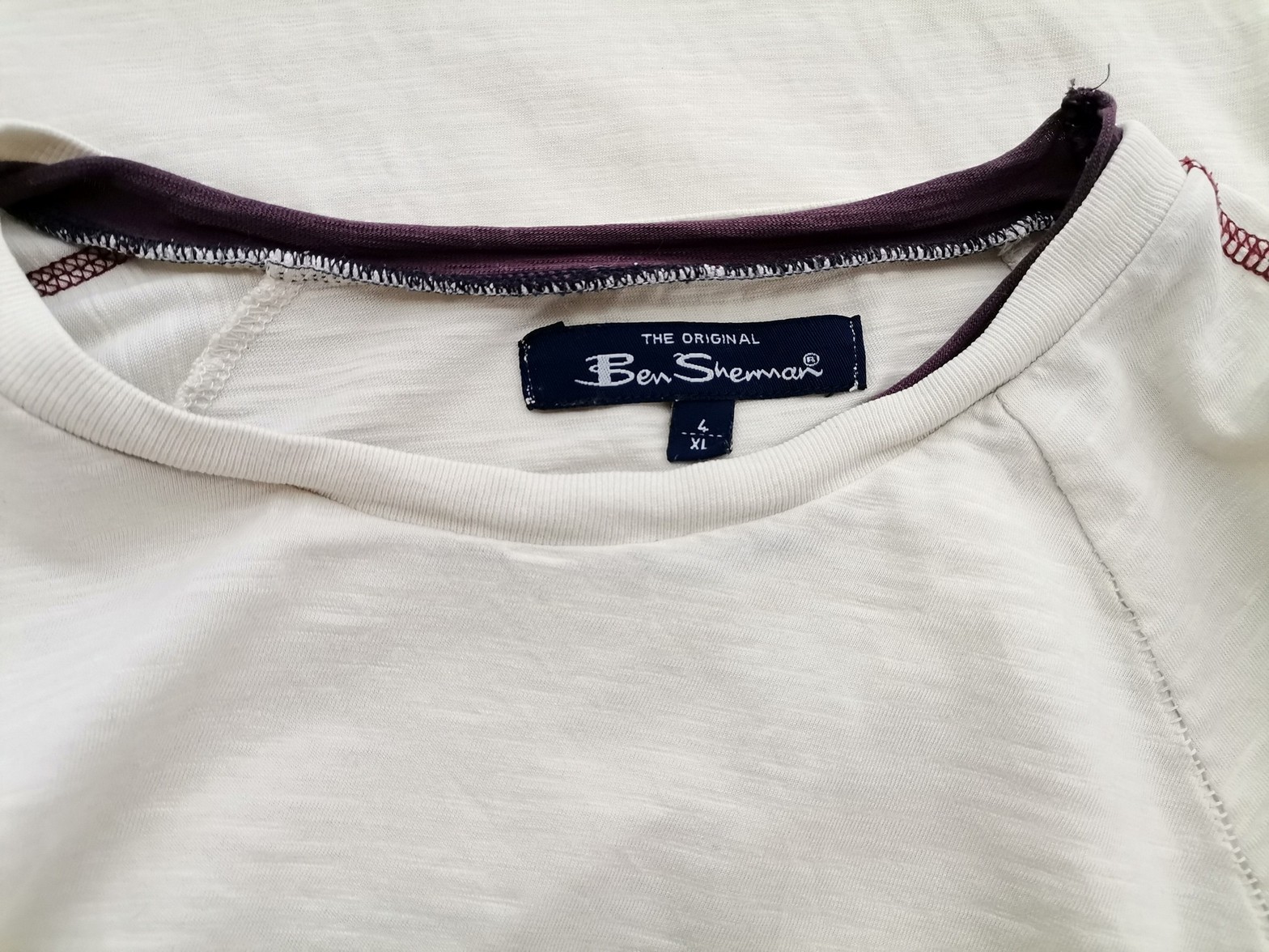 BEN SHERMAN Rozmiar 4 (XL) Kolor Kremowy Męski Sweter Długi rękaw Materiał Bawełna 100%