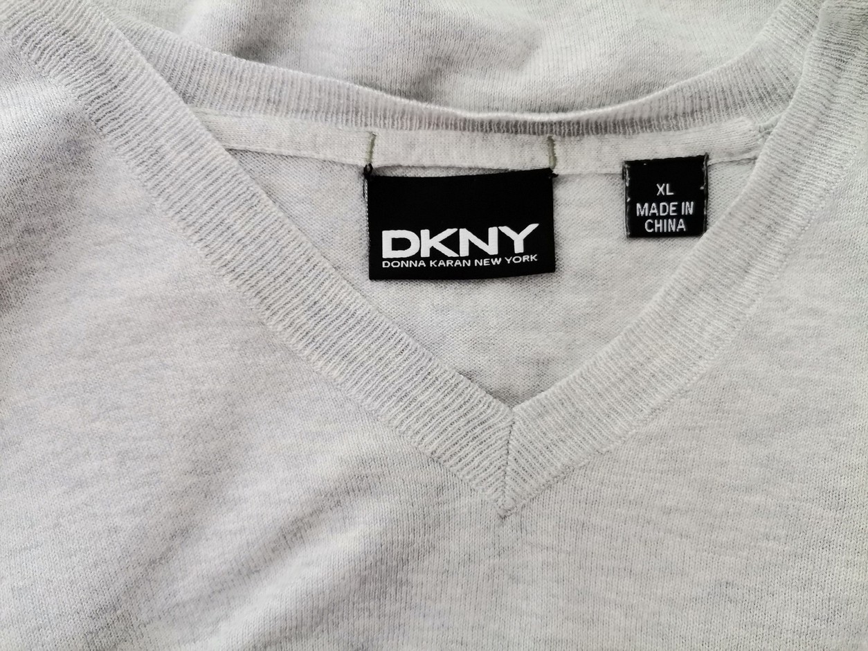 Dkny Rozmiar XL Kolor Szary Męski Sweter Długi rękaw Materiał Bawełna 100%