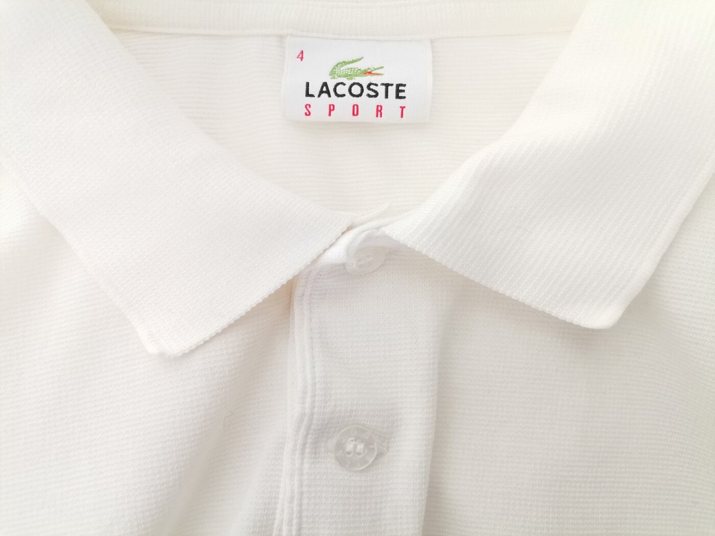 Lacoste Rozmiar 4 (XL) Kolor Biały Kołnierz Męska Koszula Polo Krótki rękaw Materiał Bawełna 100%