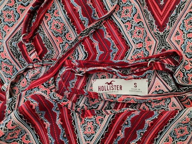 Hollister Rozmiar S Kolor Purpurowy W serek Bluzka Bezrękawnik