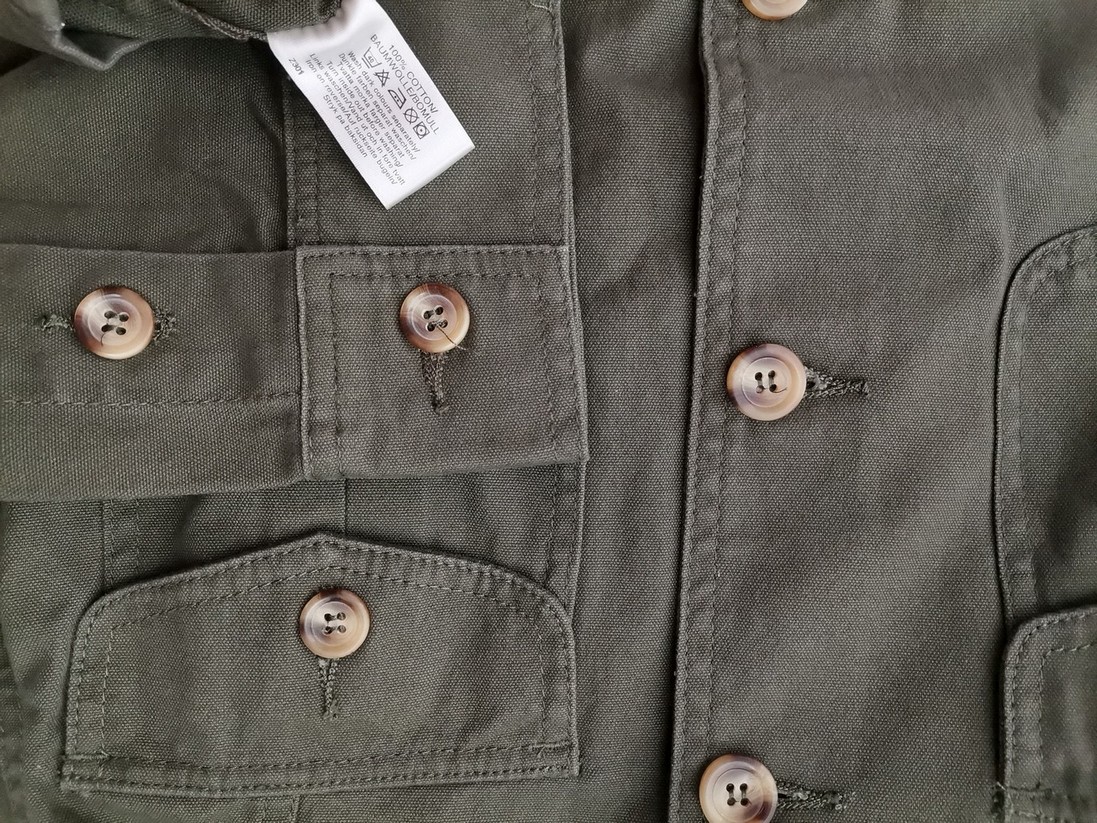 For Women Rozmiar 12 (38) Kolor Khaki Kurtka Jeansowa Długi rękaw Materiał Bawełna 100%