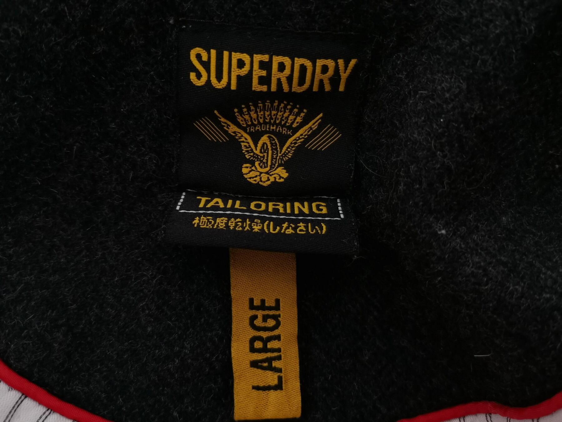 Superdry Rozmiar L Kolor Szary Kołnierz Żakiet z zapięciem Długi rękaw Materiał Wełna