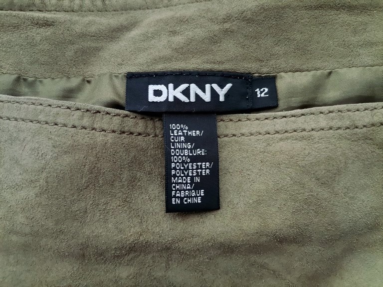 Dkny Rozmiar 12 (40) Kolor Khaki A-Line Spódnica Midi