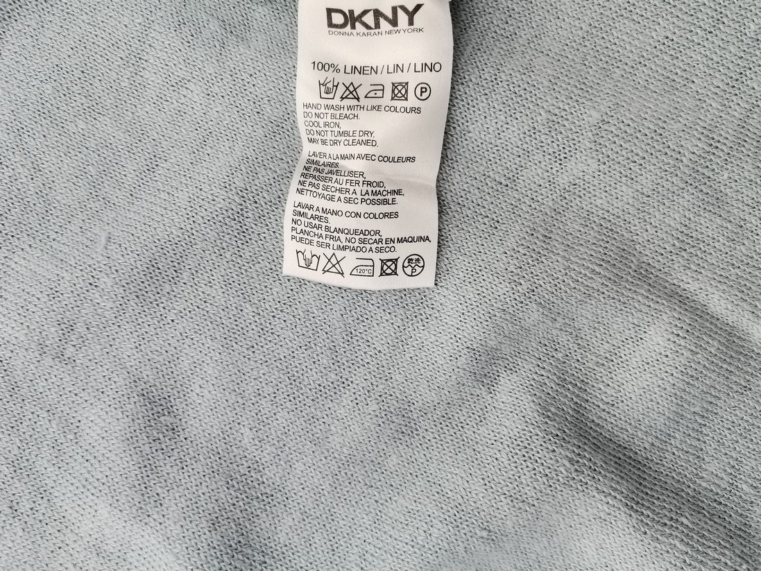 Dkny Rozmiar L Kolor Niebieski Męski Sweter Długi rękaw Materiał Len 100%