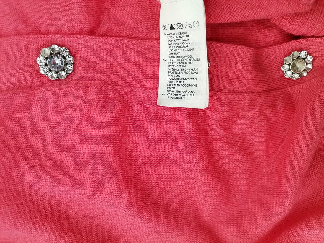 H&m Rozmiar S Kolor Różowy Okrągły dekolt Kardigan Zapinany Długi rękaw Materiał Wełna Merino Cienka dzianina