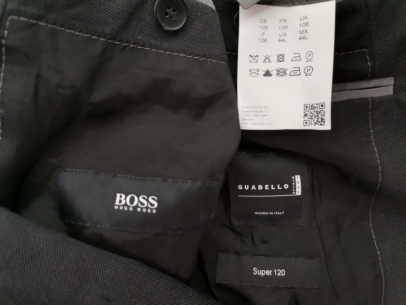 Hugo Boss Rozmiar 44 (L) Kolor Szary Męska Marynarka Długi rękaw Materiał Schurwolle