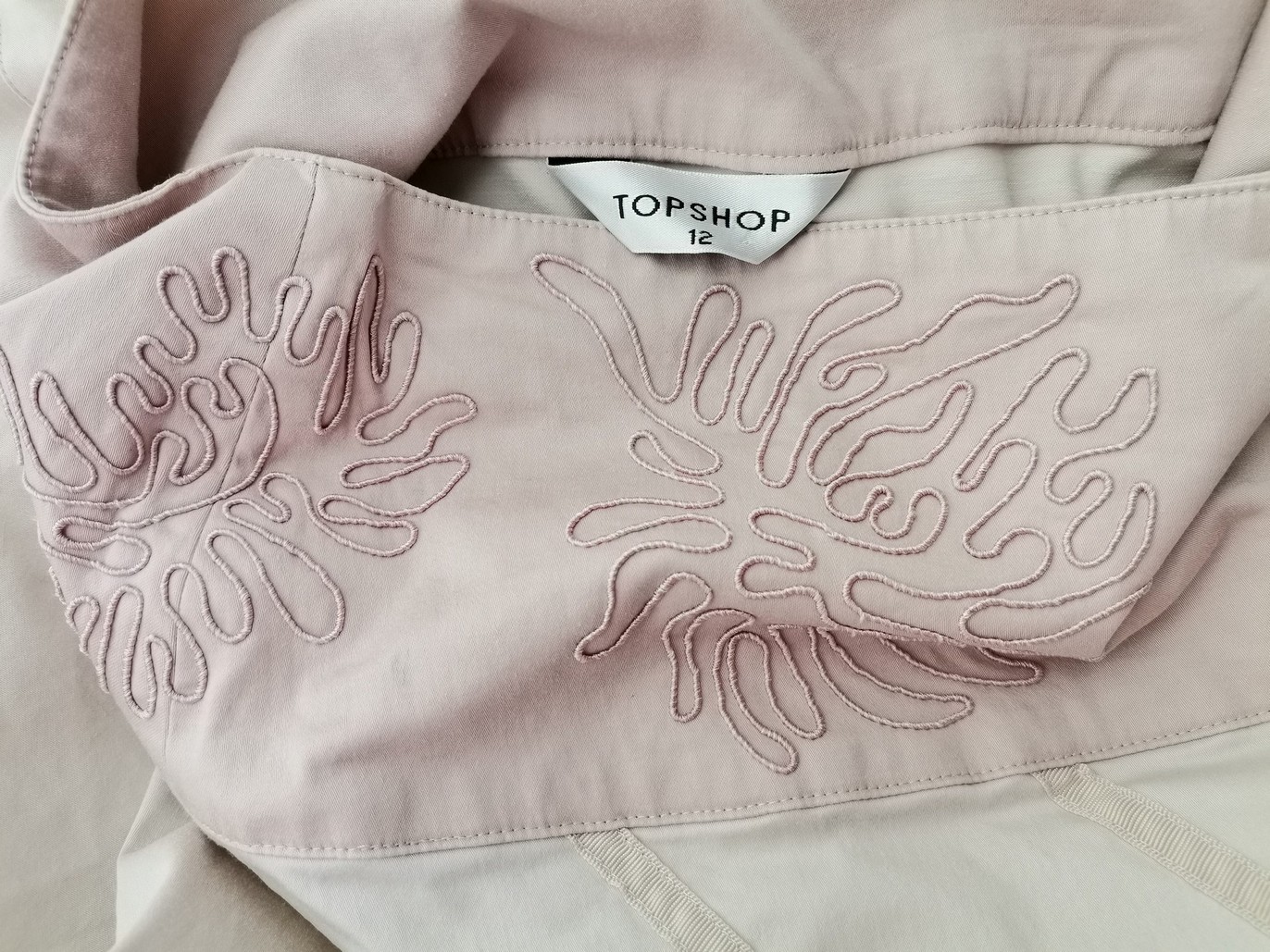 Topshop Rozmiar 12 (40) Kolor Pudrowy Róż A-Line Spódnica Do Kolan Materiał Bawełna