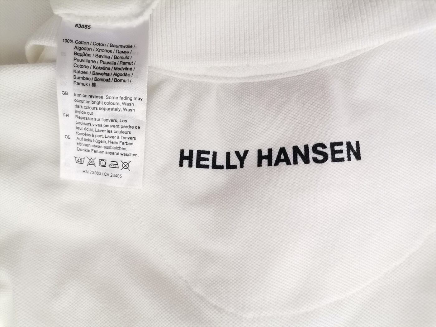 HELLY HANSEN Rozmiar M Kolor Biały Kołnierz Męska Koszula Polo Krótki rękaw Materiał Bawełna 100%