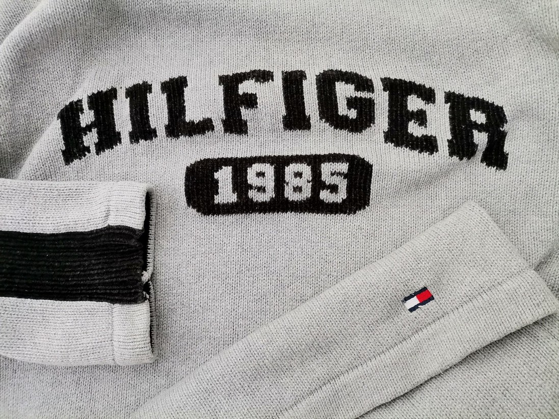 Tommy hilfiger Rozmiar XL Kolor Szary Męski Sweter Długi rękaw Materiał Bawełna 100%