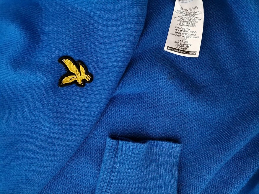 Lyle & Scott Rozmiar XS Kolor Niebieski Męski Sweter Długi rękaw Materiał Bawełna