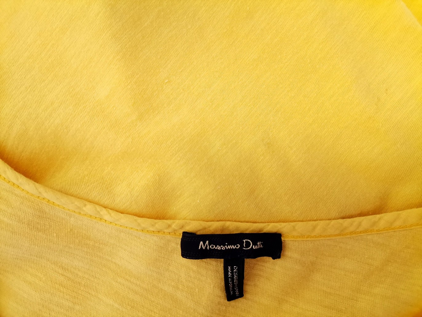 Massimo dutti Rozmiar S Kolor Żółty Okrągły dekolt T-Shirt Krótki rękaw