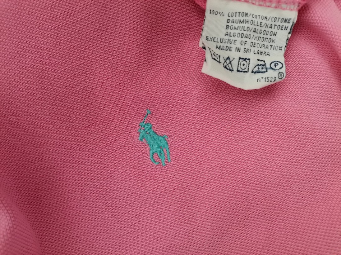 Polo Ralph Lauren Rozmiar L Kolor Różowy Kołnierz Męska Koszula Polo Krótki rękaw Materiał Bawełna 100%