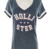 Hollister Rozmiar M Kolor Granatowy W serek T-Shirt Krótki rękaw Materiał Bawełna