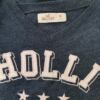 Hollister Rozmiar M Kolor Granatowy W serek T-Shirt Krótki rękaw Materiał Bawełna