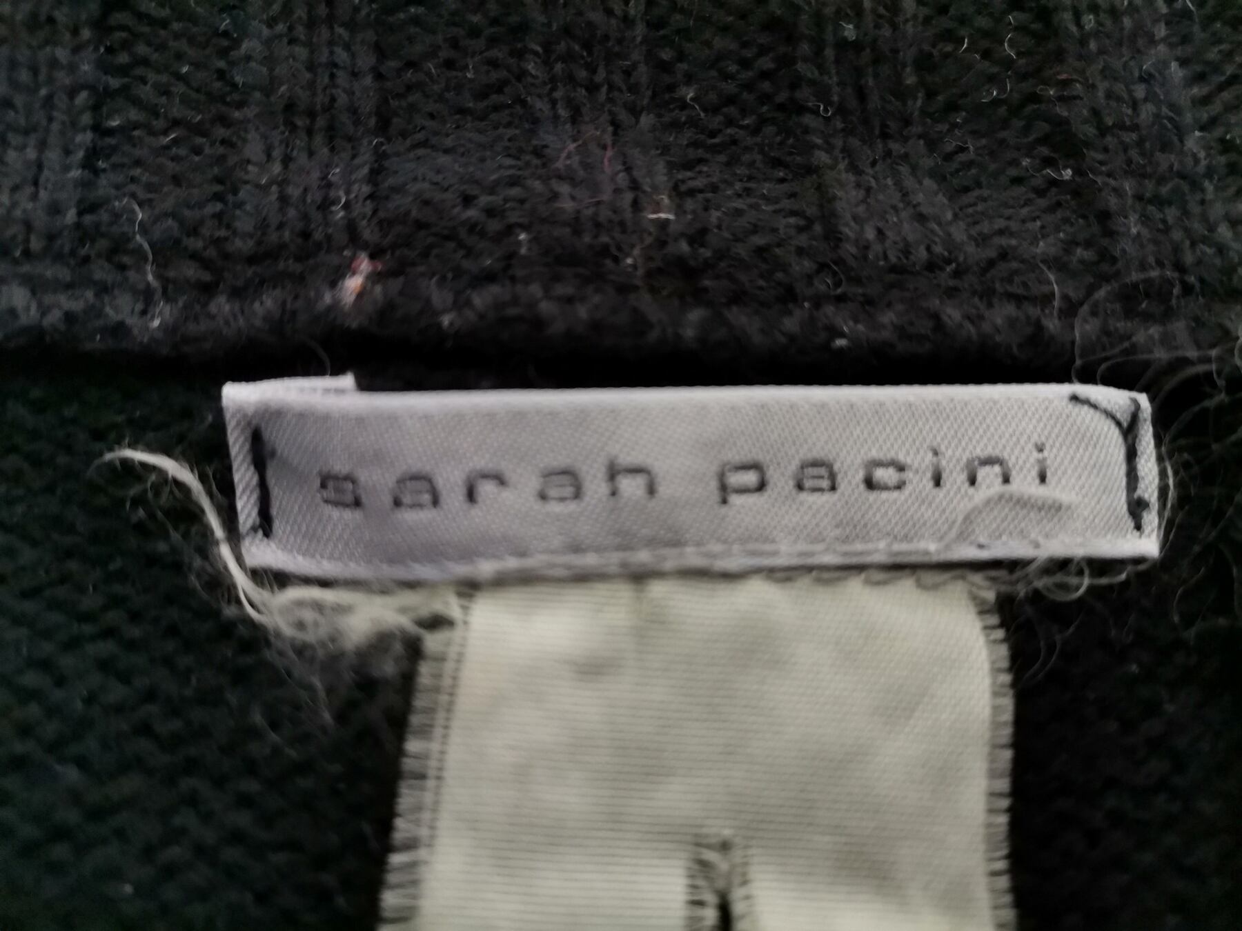 Sarah Pacini Rozmiar 38/40 Kolor Czarny High Neck Tunika Zamek Błyskawiczny Długi rękaw