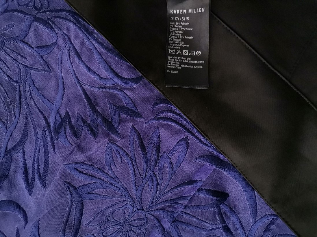 KAREN MILLEN Rozmiar 42/44 Kolor Czarny Okrągły dekolt Sukienka Ołówkowa Bezrękawnik Midi