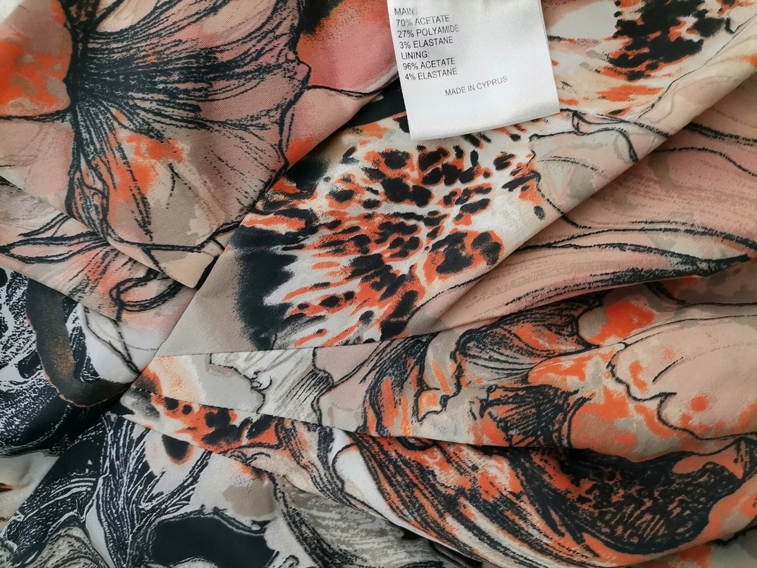 Karen MILLEN Rozmiar 10 (38) Kolor Pomarańczowy Odkryte Ramiona Sukienka Bodycon Bezrękawnik Do Kolan