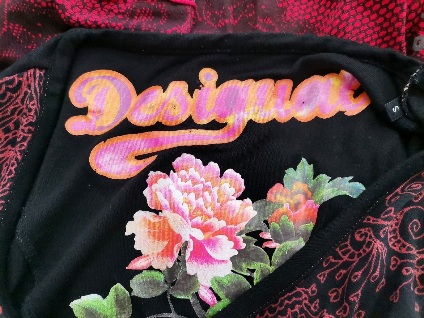 DESIGUAL Rozmiar S Kolor Czarny Okrągły dekolt Sukienka Sheath Długi rękaw Do Kolan Materiał Wiskoza 100%