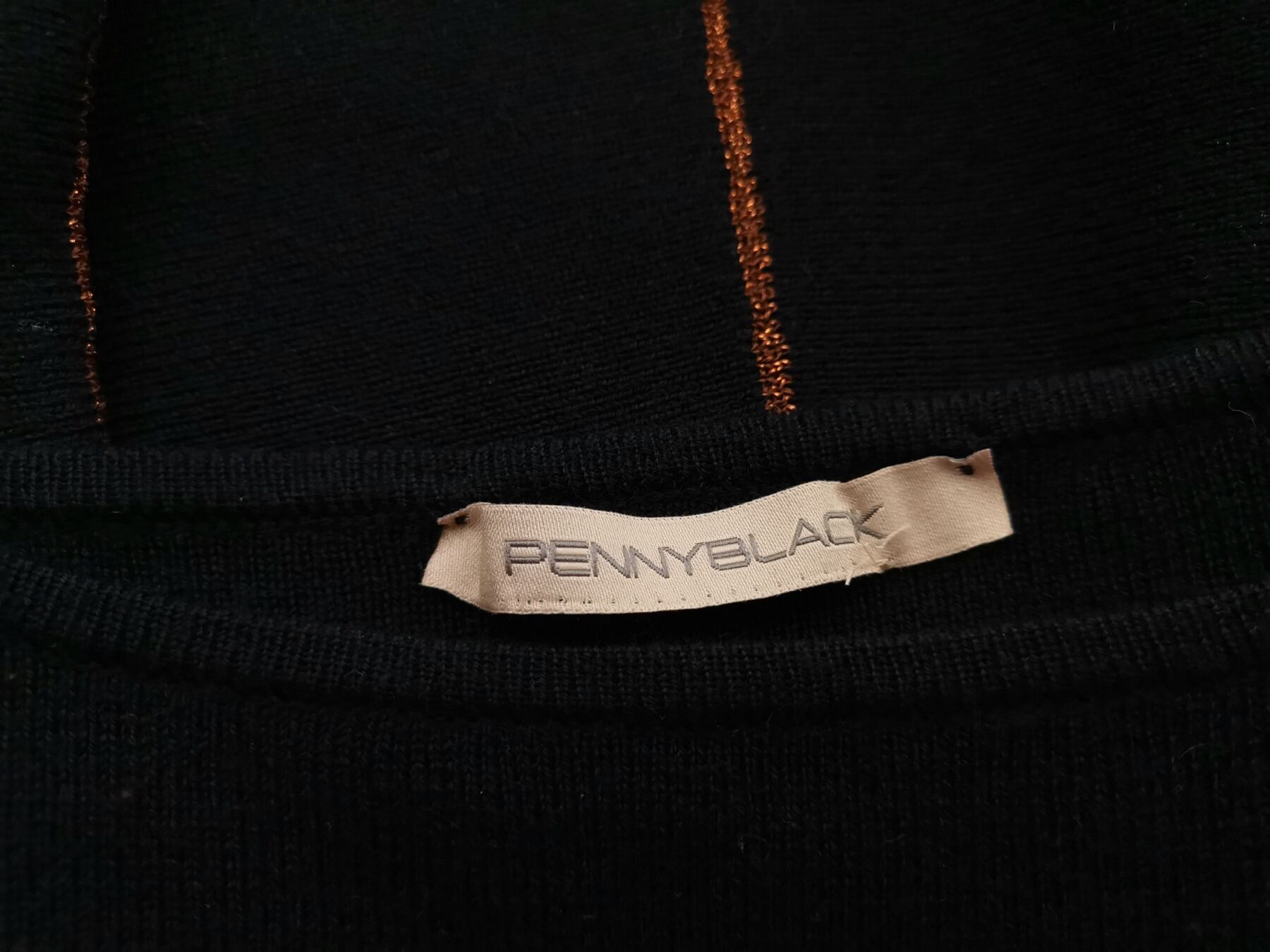 Pennyblack Rozmiar 34/36 Kolor Czarny W łódkę Sukienka Sheath Długi rękaw Midi