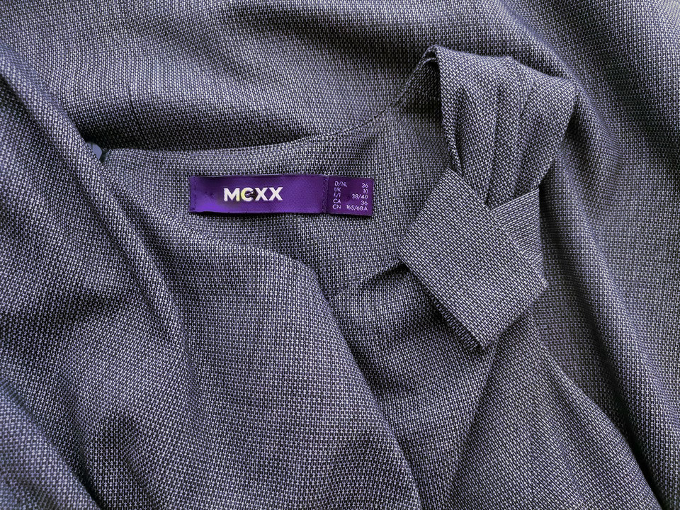 Mexx Rozmiar 36 Kolor Niebieski Okrągły dekolt Sukienka Sheath Bezrękawnik Do Kolan