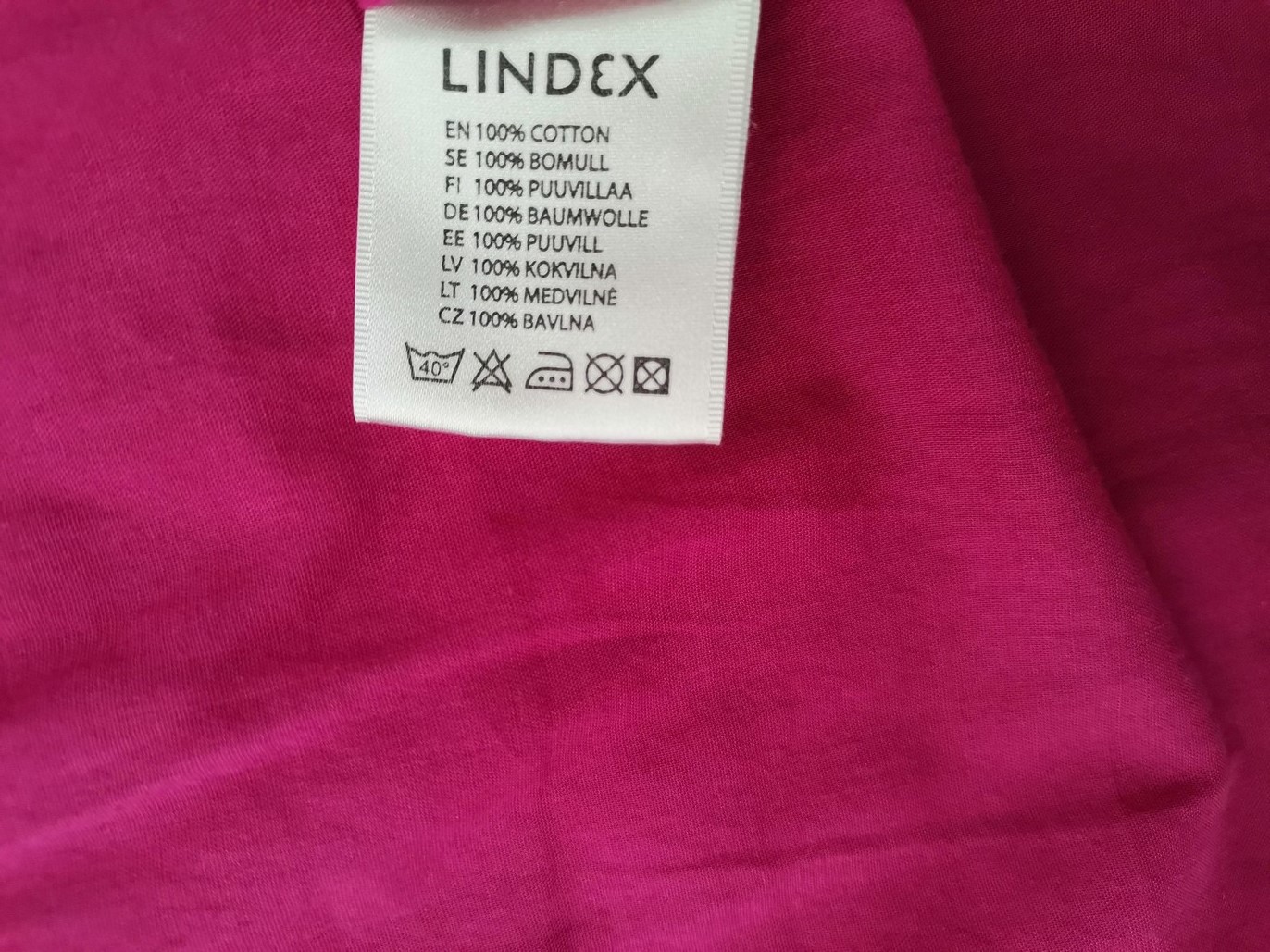 Lindex Rozmiar 42 Kolor Różowy Keyhole Crew Neck Bluzka Krótki rękaw Materiał Bawełna 100%